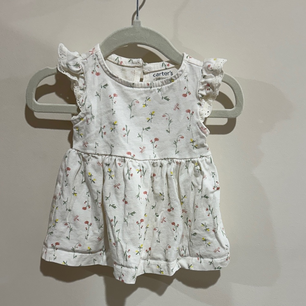 Carter's White Dress with Floral Print